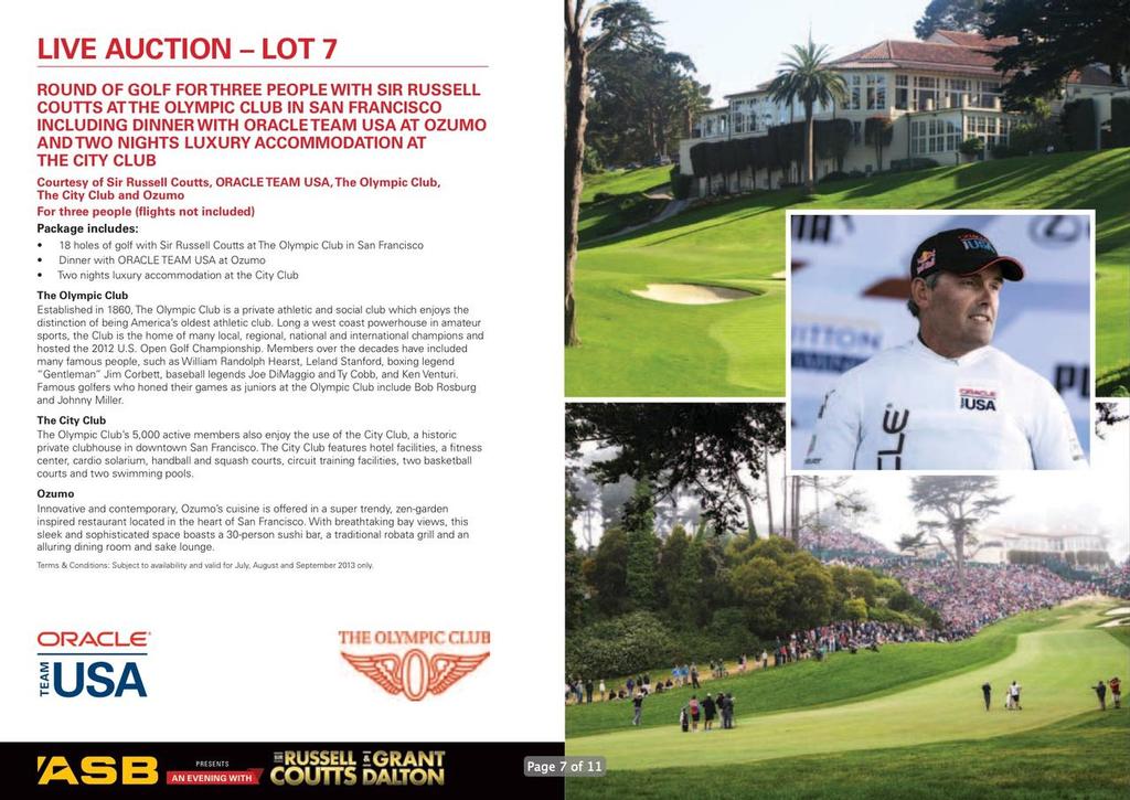 Auction Lot 7 - An Evening with Russell Coutts and Grant Dalton © SW